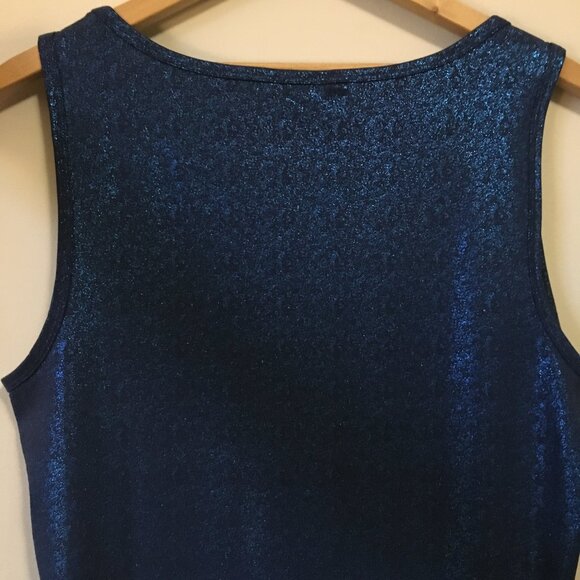 Shimmery Shiny Indigo Blue Mermaidcore Tank Top - Picture 5 of 14